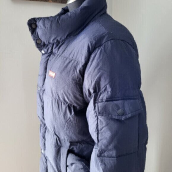 Levi’s Winter Bubble  Puffer Coat Blue Men's  Sz Small - Picture 3 of 14